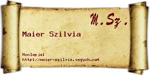 Maier Szilvia névjegykártya